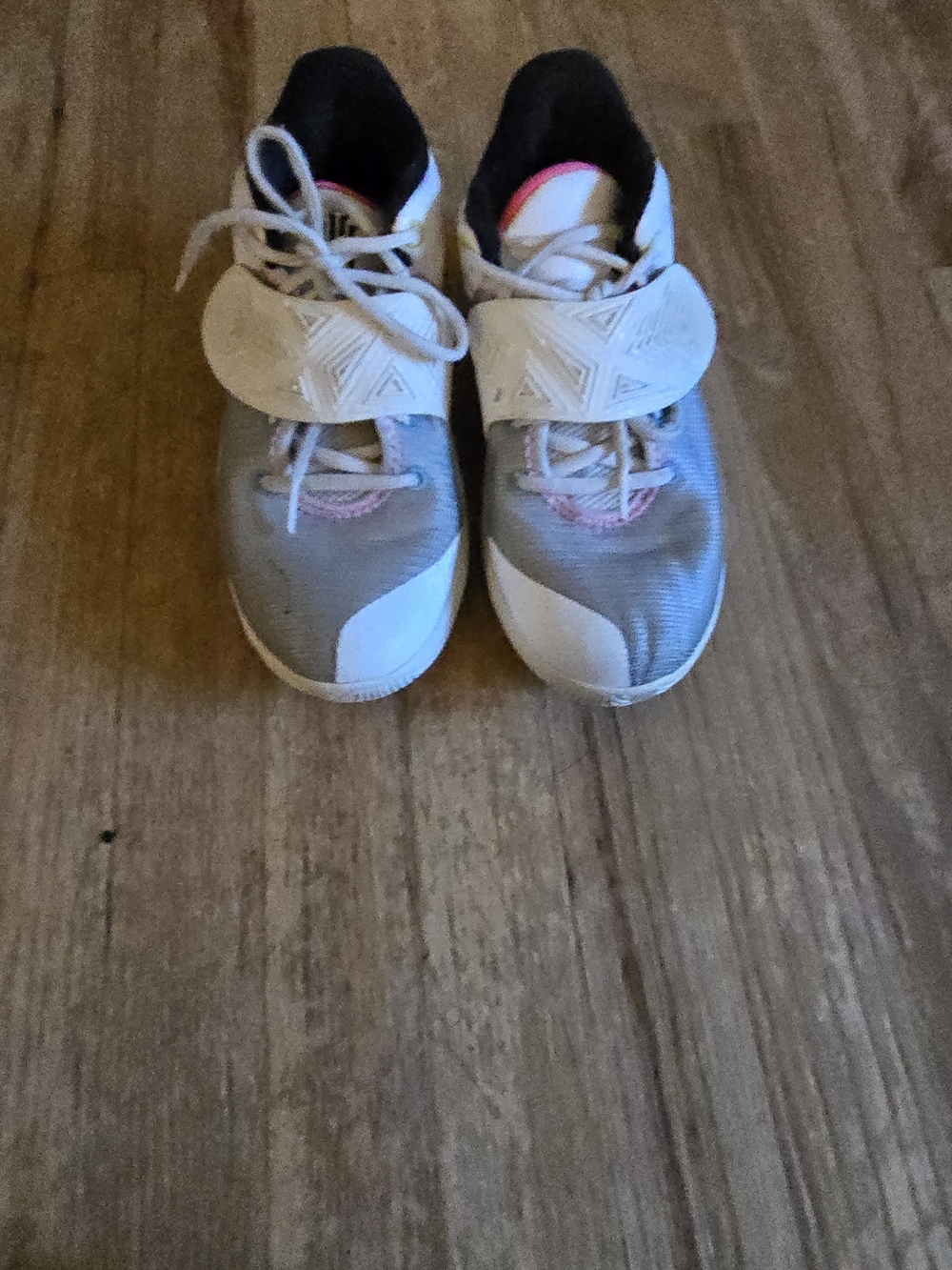 Nike Gray, White and Pink Youth Athletic Sneakers